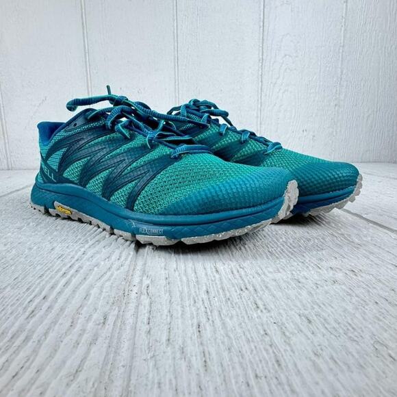 Merrell Trail Running Shoes Womens 9.5 Teal Vibram FlexConnect Hiking Camping - Picture 2 of 12